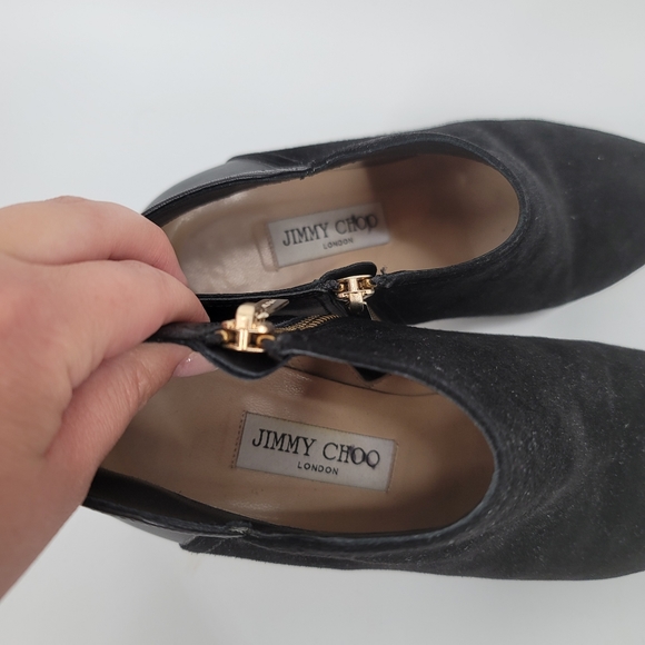Jimmy Choo Harris Black Suede Booties Point Toe Size 38.5 - Picture 2 of 12